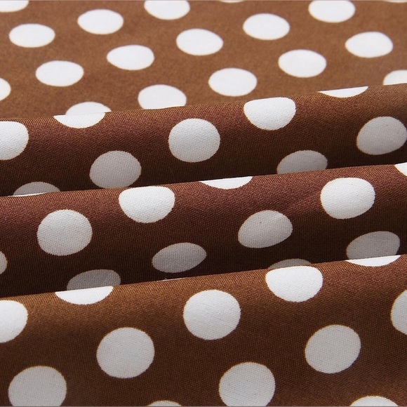 🤎 NWT! Brown White Polka Dot Asymmetrical Dress - Picture 7 of 8